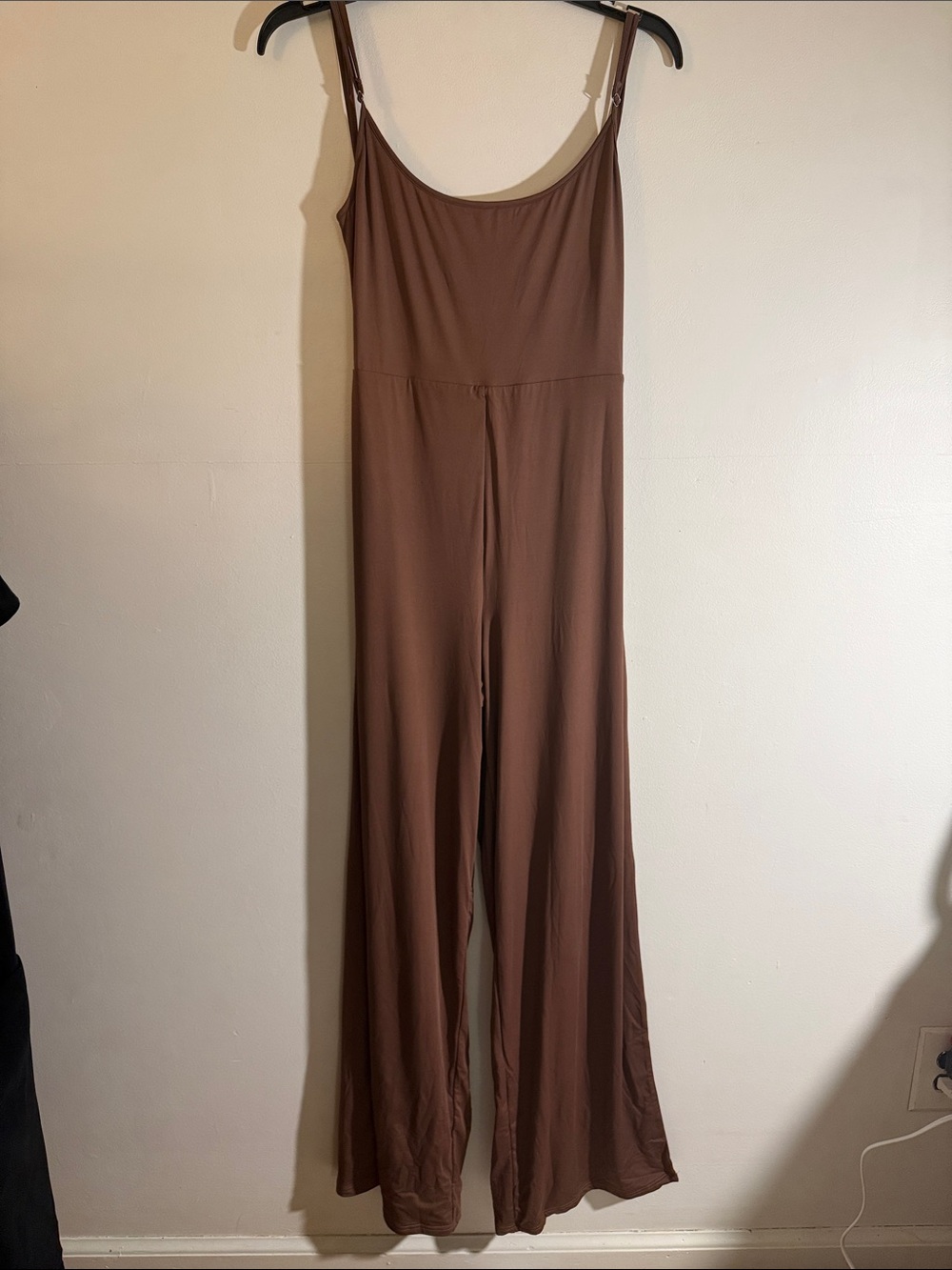 Brown Wide-Leg Spaghetti-Strap Jumpsuit